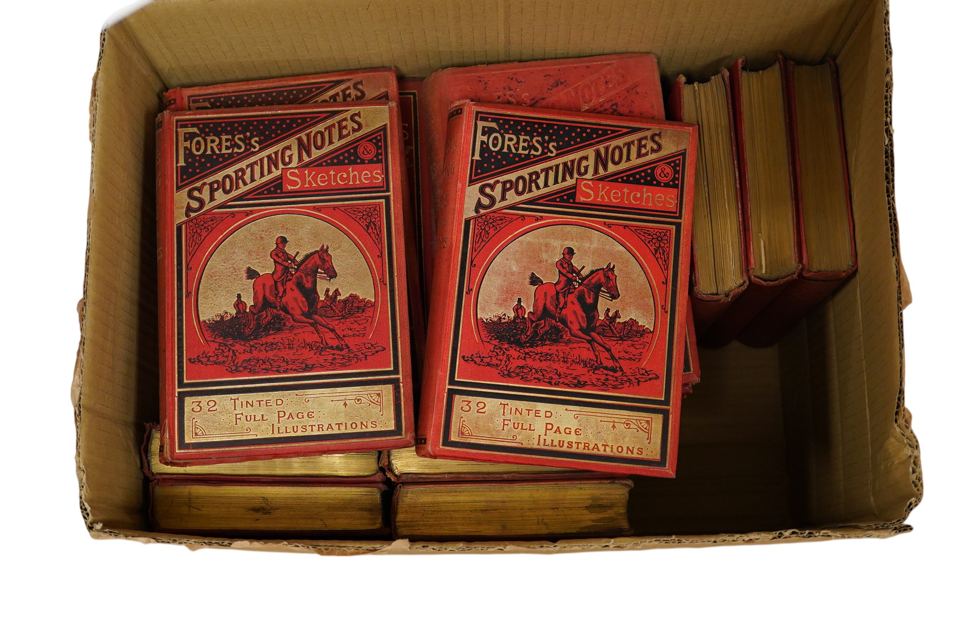 Fores's Sporting Notes & Sketches, vols. 1-24 (lacking vols. 17, 19 and 20). many tinted plates and other illus.; original cloth, cr.8vo. 1884-1907 (21)